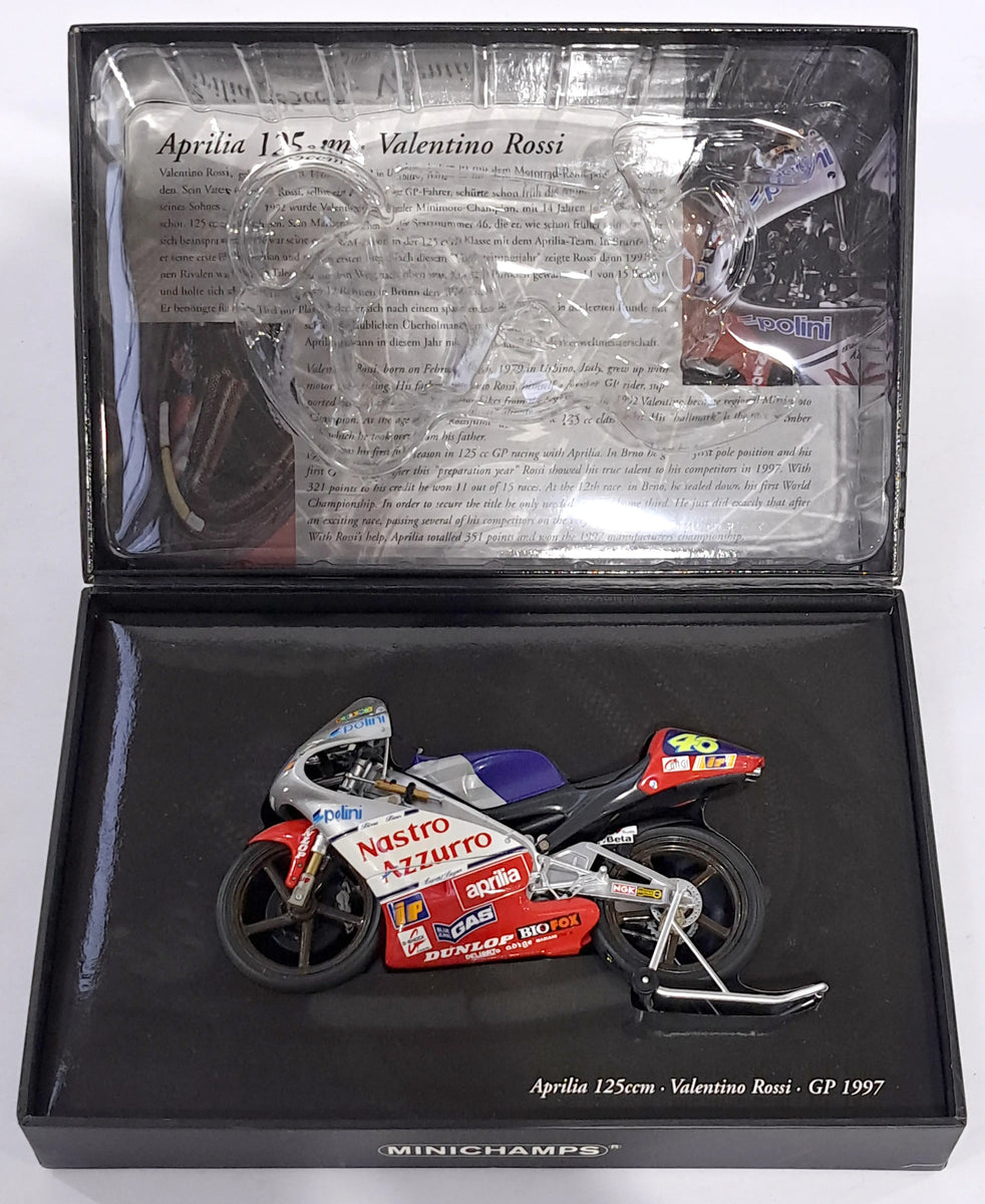 オートバイ・バイク MINICHAMPS Aprilia 125cc Valentino Rossi Minichamps retail Valentino Rossi Aprilia 125cc