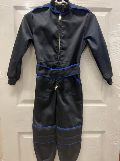 6-7 Years Kids Race Suite Black with Blue Stripe