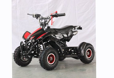 50CC 2 STROKE ECONO AIR COOLED 3HP MINI QUAD - BLACK/RED (4-10 Years)