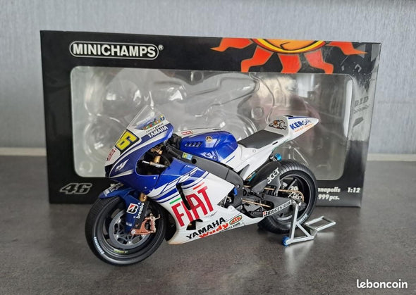 1:12 Minichamps Yamaha YZR M1 Valentino Rossi Fiat Yamaha Team MotoGP 2008 Indianapolis - RARE