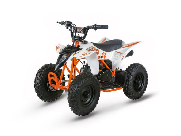 KAYO 24 A50 50cc 2 Stroke Quad Bike (4-10 Years) UPGRADED Model with 19mm Race Carbs & 13X5.00-6 Wheels with Tubular Frame + Upgraded Steel Clutch