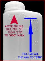 Fuel Mixture Bottle - Ratio 25:1 Unleaded Fuel Pre-Mixed with 2 Stroke Motorcycle Oil