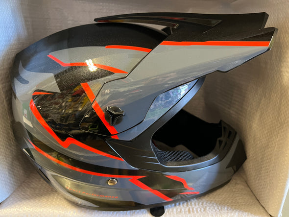 Kids Motocross Helmet - Grey and Black