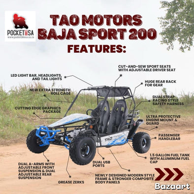 TAO 169cc Moto 200 Sport Buggie 4 Stroke - Teenagers +