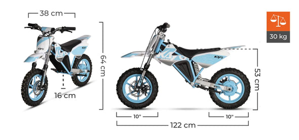 KAYO EKMB 800W 48V Electric Dirt Bike (Ages 5-10 Years) Great for Complexes or Estates (Blue)