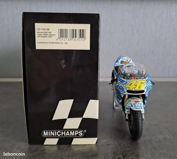 1:12 Minichamps Honda NSR 500 Valentino Rossi Team Nastro Azzurro GP Mugello 2001 - Dirty Version - Rare