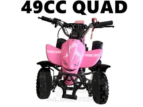 50cc 2 Stroke Econo Air Cooled 3HP Mini Quad - Pink (4-10 Years)