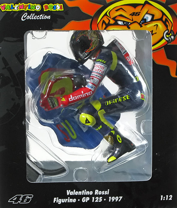 1:12 Minichamps Figurine Valentino Rossi P 125cc 1997 + Tyre Stand + Cape