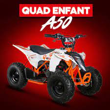 KAYO A50 50cc 2 Stroke Quad Bike (4-10 Years) UPGRADED Model with 19mm Race Carbs & 13X5.00-6 Wheels with Tubular Frame + Upgraded Steel Clutch