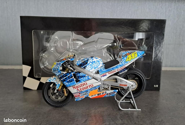 1:12 Minichamps Honda NSR 500 Valentino Rossi Team Nastro Azzurro GP Mugello 2001 - Dirty Version - Rare