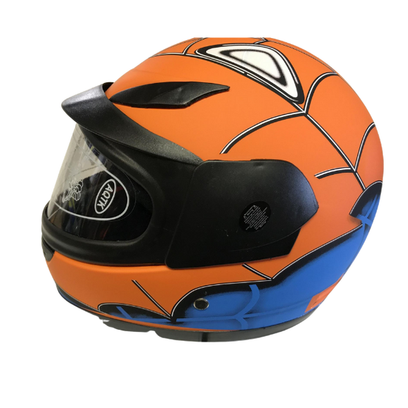 Kids Spider Man Helmet 49-54cm - Orange for 4 Years Up - Recreational use only.