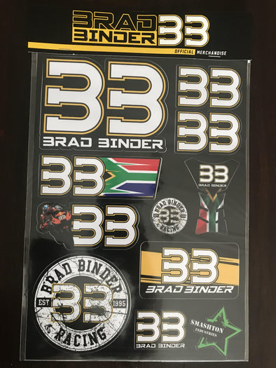 Official Brad Binder #33 MotoGP Rider Sticker Kit - Pocketbike SA