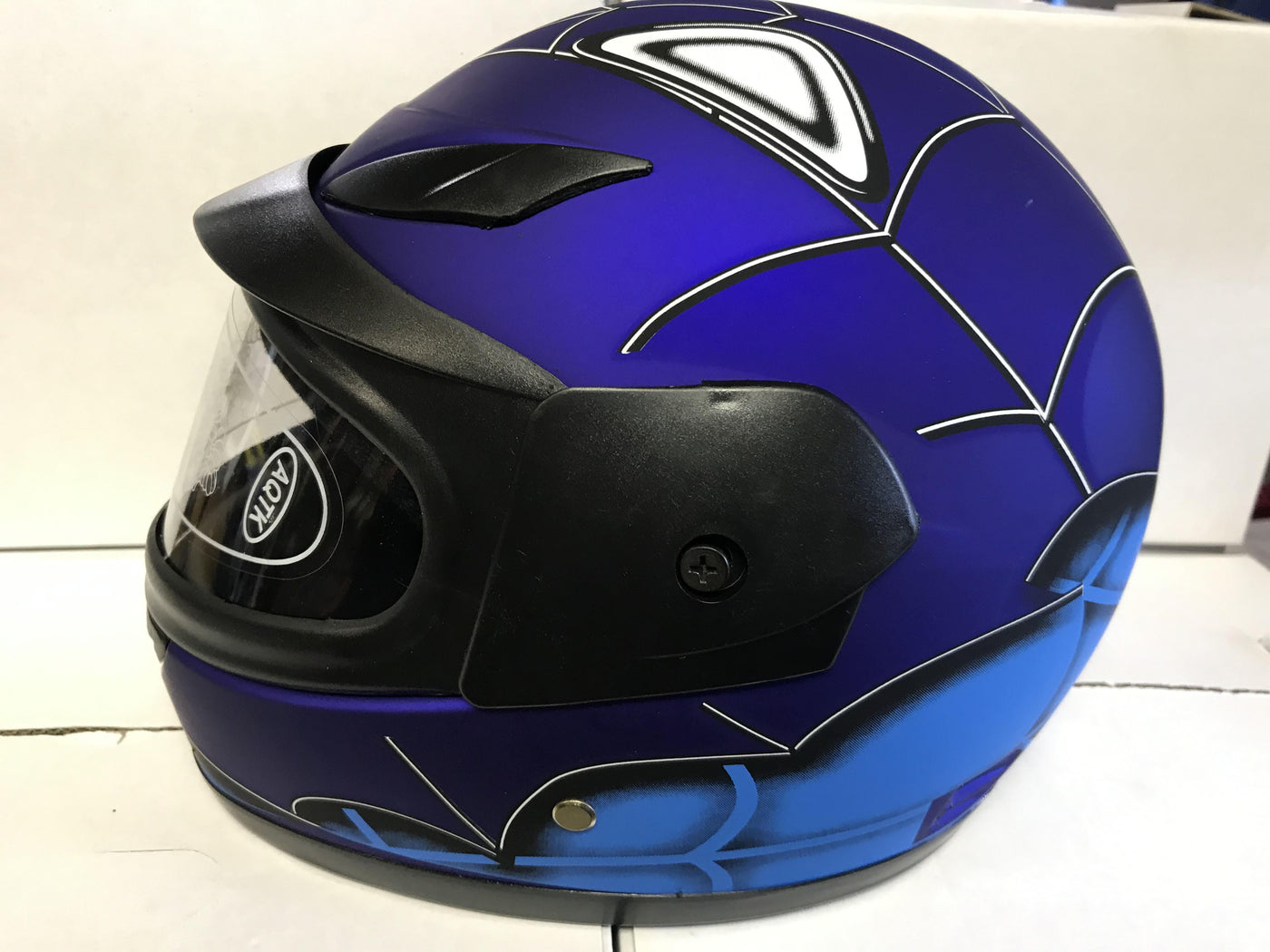 blue spiderman motorcycle helmet for sale BELL Spider-Man Shooting and Swinging Toddler Bike Helmet, (3-5 yrs.) : Toys & Games Keep safe and look heroic with this Bell Sports Marvel Spider SPIDERMAN CUSTOM AIRBRUSHED Painted Full