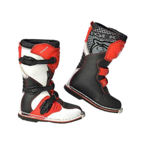 Kids Motocross Boots - Black & Red