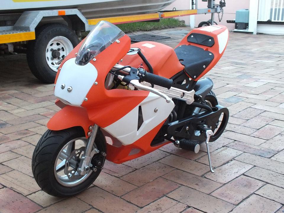 2024 50cc 2 Stroke 3HP Pocketbike Orange White KXD Model Ages 4