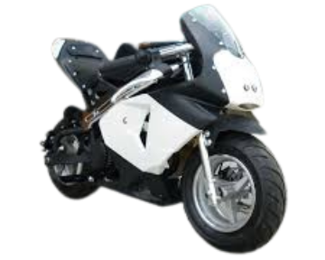 2024 50cc 2 Stroke 3HP Pocketbike Black/White (KXD Model) Ages 4-13 Years +