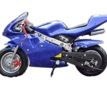 50cc 2 Stroke Air-cooled 3HP Pocketbike - Blue (Cag Model) Ages 4-13 Years +