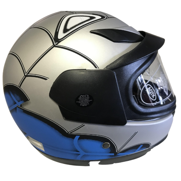 Kids Spider Man Helmet 49-54cm - Silver for 4 Years Up - Recreational use only.