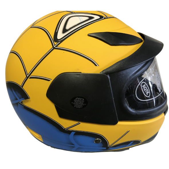 Kids Spider Man Helmet 49-54cm - Yellow for 4 Years Up - Recreational use only.