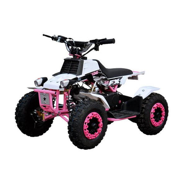 Banshee 50cc 2 Stroke Quad Bike - Pull-start (Pink) + FREE Set Headlights + 19mm Race Carb + 60mm Cone Filter (4-10 Years)