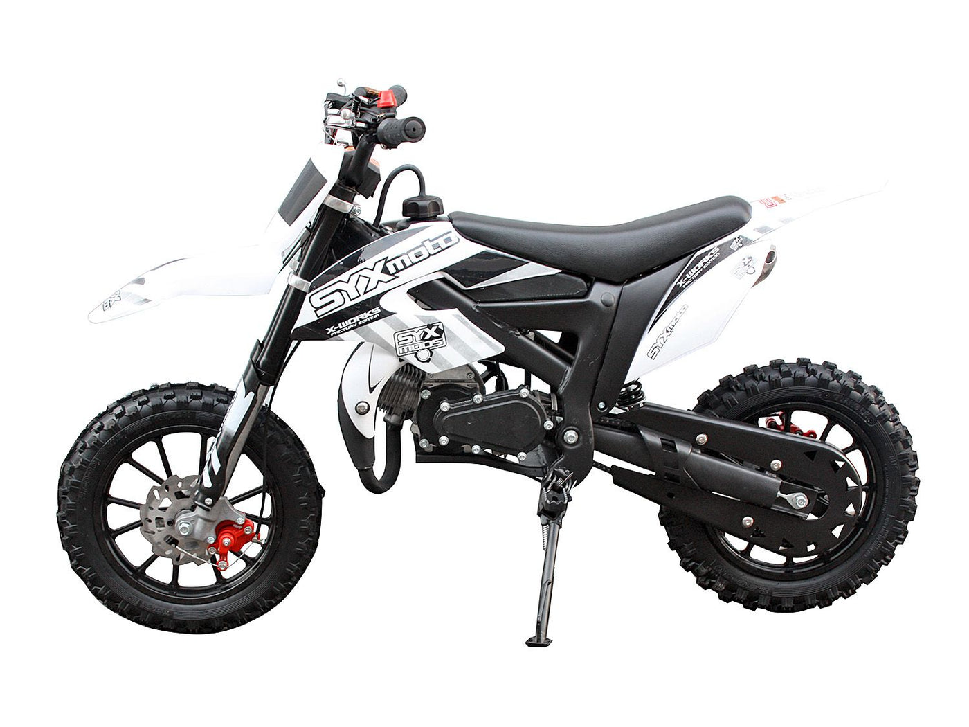 SYX MOTO 2023 50cc Stroke 3HP Mini Dirt Bike Black White