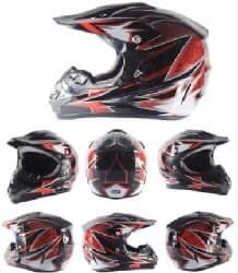 Kids Motocross Helmet - Red / Black