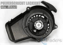 Black Metal Pull Start with inner alloy cog - PLEASE CHECK Your Type Needed - Pocketbike SA