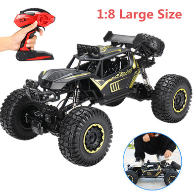 1:8 Scale RC 4WD Rock Crawler - Black with Rubber Tyres