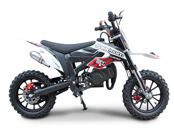 SYX MOTO 2023 50cc 2 Stroke 3HP Mini Dirt Bike - Red & White