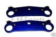 Set Thicker RACE Anodized Steering Plates - Blue 25mm - Pocketbike SA