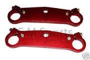 Set Thicker RACE Anodized Steering Plates - Red 25mm - Pocketbike SA