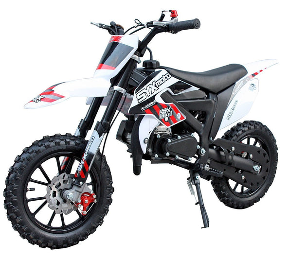 SYX MOTO 2023 50cc 2 Stroke 3HP Mini Dirt Bike - Red & White