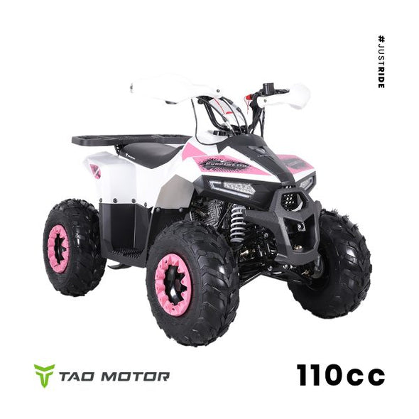 110cc 4 Stroke Mud Hawk Quad TAO Motor + Remotes - Pink for 12 Years +