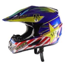Kids Motocross Helmet - RR Blue / Yellow / Red