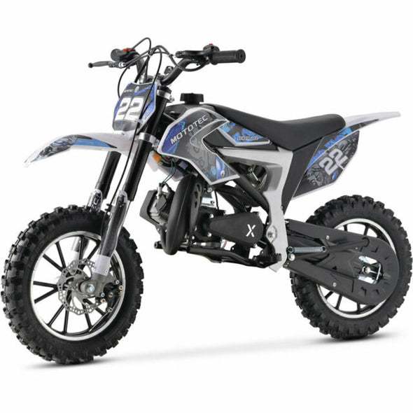 SYX MOTO 2023 50cc 2 Stroke 3HP Mini Dirt Bike - Blue & White